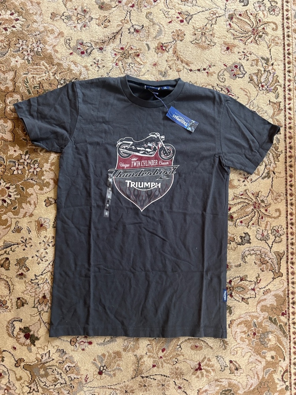 NET Triumph Black Short Sleeve Thunderbird Graphic Tee Mens Size Small S